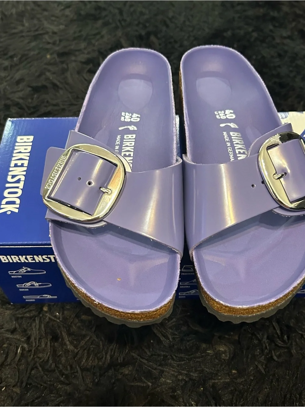 BIRKENSTOCK Madrid big buckle purple leather sandals shoes women’s eur 40 new